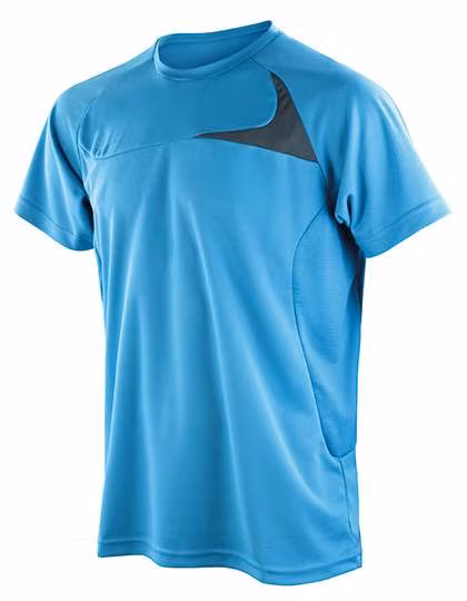 SPIRO Ergonomic Men's Training Shirt with Mesh Inserts, Navy/White L, RT182