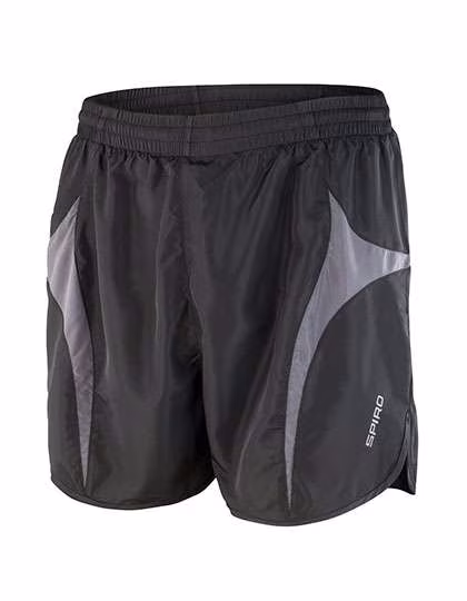 SPIRO Shorts da corsa leggeri Micro Lite con coulisse, Black/Grey XXS, RT183