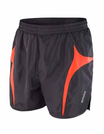 SPIRO Short de course léger Micro Lite avec cordon, Black/Red XL, RT183