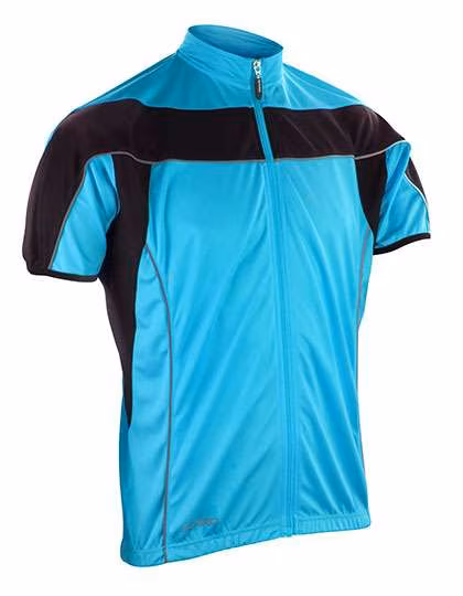 SPIRO Bikewear Kurzarm-T-Shirt mit Reißverschluss in, Aqua/Black S, RT188M
