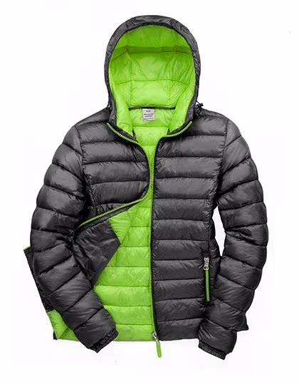 Result Steppjacke mit Kapuze und Taschen für Damen, Black/Lime XL, RT194F