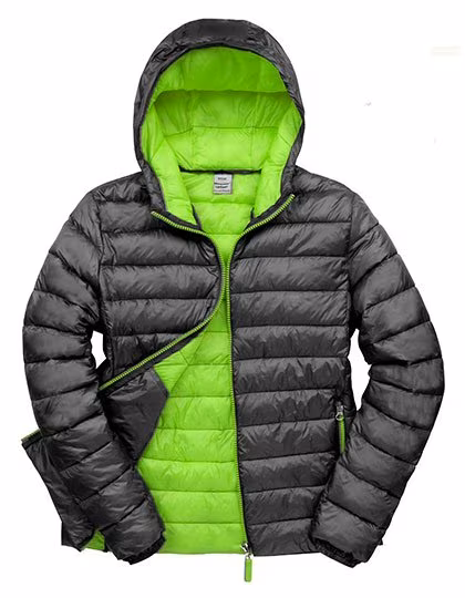 Result Veste matelassée avec capuche en nylon pour hommes, Grey/Orange 3XL, RT194M