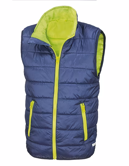 Result Core Jugend Soft-Padded Bodywarmer mit Reflektoren, Navy/Lime XXL (13-14), RT234Y