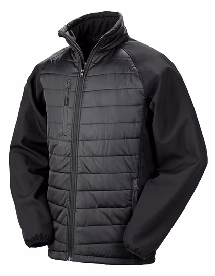 Result Genuine Recycled Recycelte Softshell Jacke mit Stehkragen, Black/Orange XXL, RT237