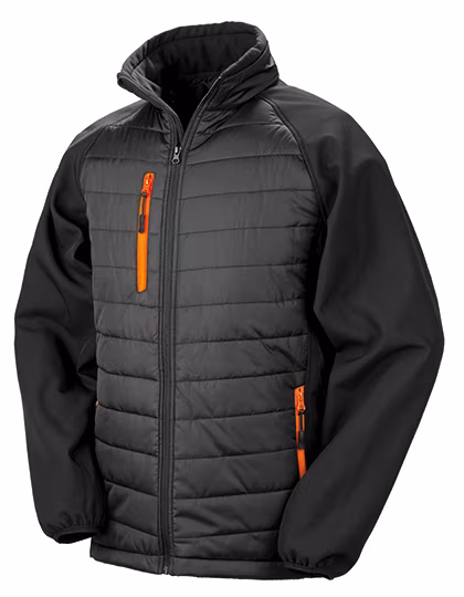 Result Genuine Recycled Recycelte Softshell Jacke mit Stehkragen, Black/Orange XXL, RT237
