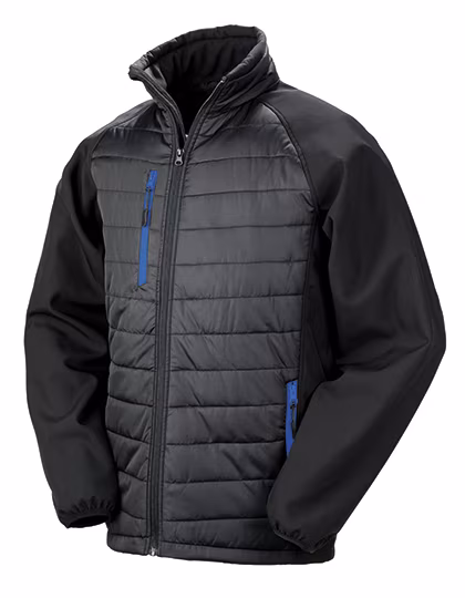 Result Genuine Recycled Recycelte Softshell Jacke mit Stehkragen, Black/Royal 3XL, RT237