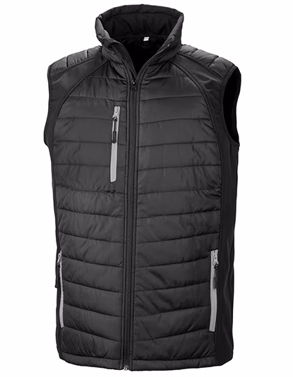 Result Genuine Recycled Recycled Compass Softshell Weste Herren, Black/Grey S, RT238