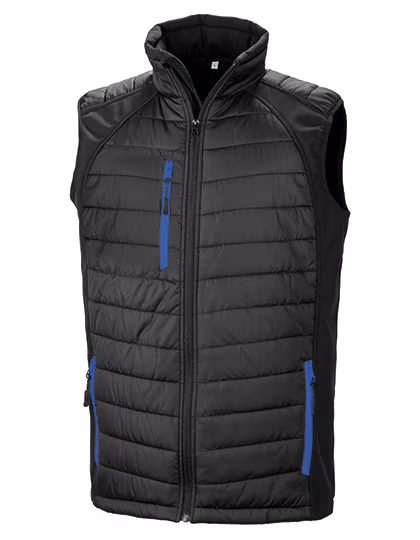 Result Genuine Recycled Recycled Compass Softshell Weste Herren, Black/Royal 3XL, RT238