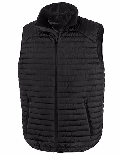 Result Genuine Recycled Recycled Thermoquilt Gilet with Chin Guard, Black/Black XS, RT239