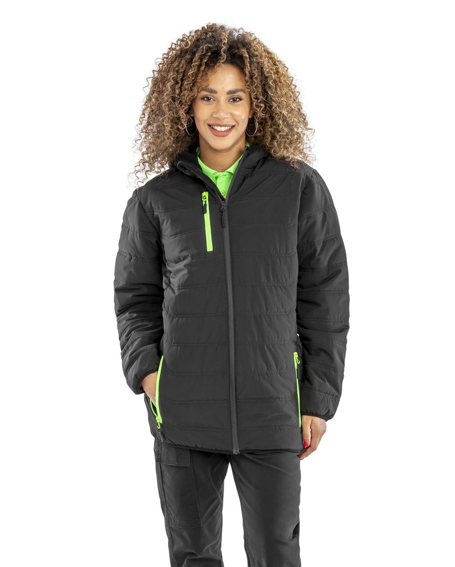 Result Genuine Recycled Recycelte Winterjacke mit Fleece-Wattierung, Black/Black XS, RT240