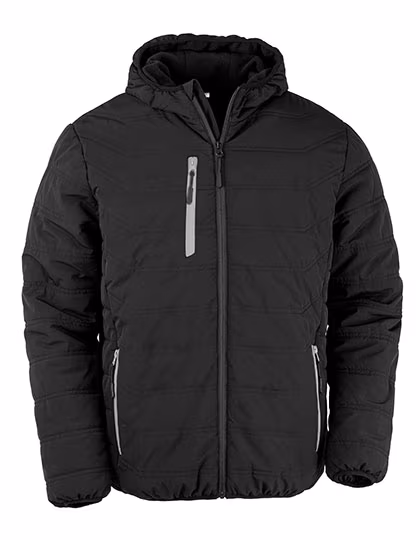 Result Genuine Recycled Recycelte Winterjacke mit Fleece-Wattierung, Black/Grey XS, RT240