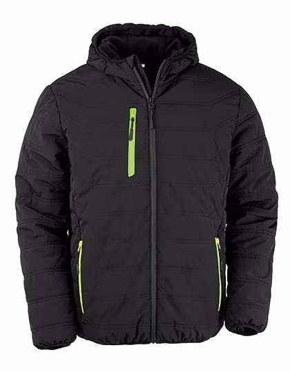 Result Genuine Recycled Recycelte Winterjacke mit Fleece-Wattierung, Black/Lime XS, RT240