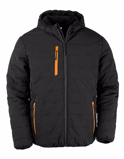 Result Genuine Recycled Recycelte Winterjacke mit Fleece-Wattierung, Black/Orange XXL, RT240