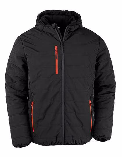 Result Genuine Recycled Recycled Winter Jacket with Fleece Padding, Black/Red XL, RT240