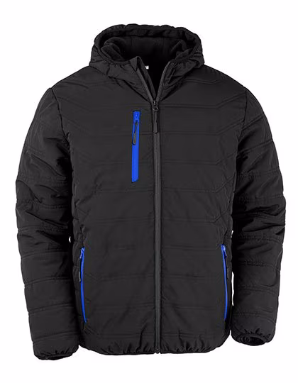 Result Genuine Recycled Recycelte Winterjacke mit Fleece-Wattierung, Black/Royal S, RT240