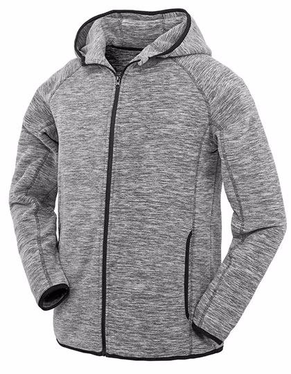 SPIRO Microfleece Hoodie with Zip for Men, Marl Grey/Black S, RT245M
