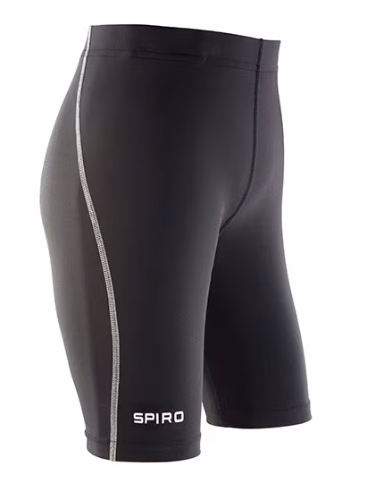 SPIRO Junior Bodyfit Shorts con cucitura a contrasto, Black L (10-12), RT250J