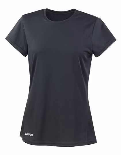SPIRO Quick Dry Shirt mit Rundhals für Damen, Black XS (34), RT253F