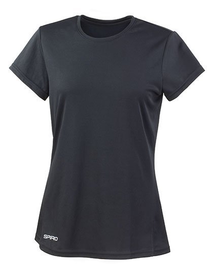 SPIRO Maillot Quick Dry à col rond pour femmes, Black XS (34), RT253F
