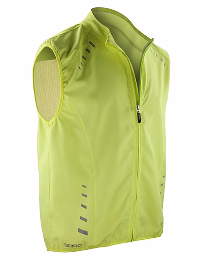 SPIRO Reflective Bikewear Gilet with Stand-Up Collar, Neon Lime XS, RT259