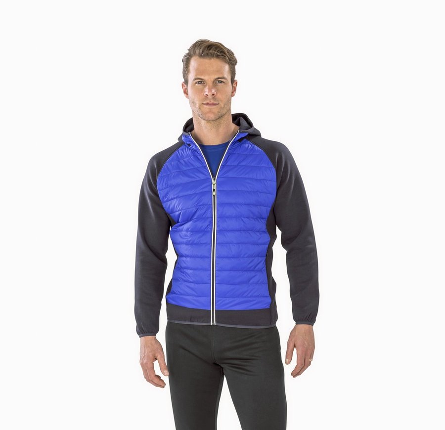 SPIRO Spritzwasserabweisende Sportjacke mit Kapuze, Black/Charcoal S, RT268M