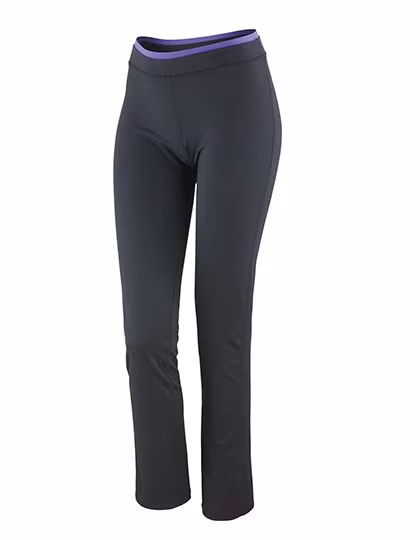 SPIRO Fitness Trousers with Quick Dri Material for Women, Black/Lavender XXS (6), RT275F