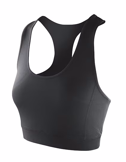 SPIRO Crop Top Impact Softex® avec dos nageur, Black XS (8), RT282F