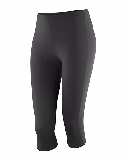 SPIRO Capri Hosen mit Quick Dri für Damen, Black XXS (6), RT284F