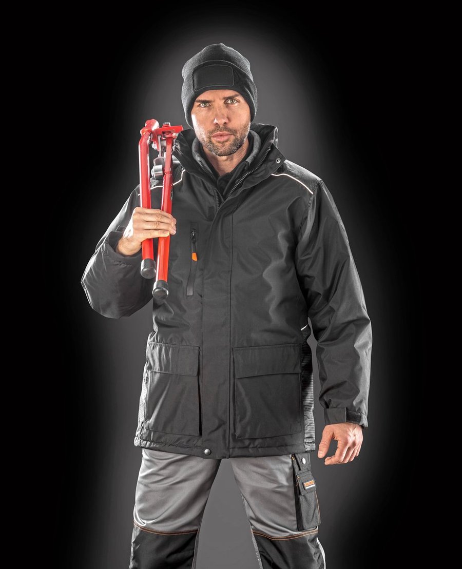 Result Work-Guard Wasserdichter Vostex Long Coat mit Kapuze, Black S, RT305