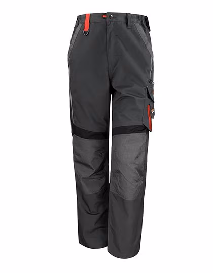 Result Work-Guard Technical Work Trousers with Knee Pad Pockets, Grey/Black 32/32 (S), RT310