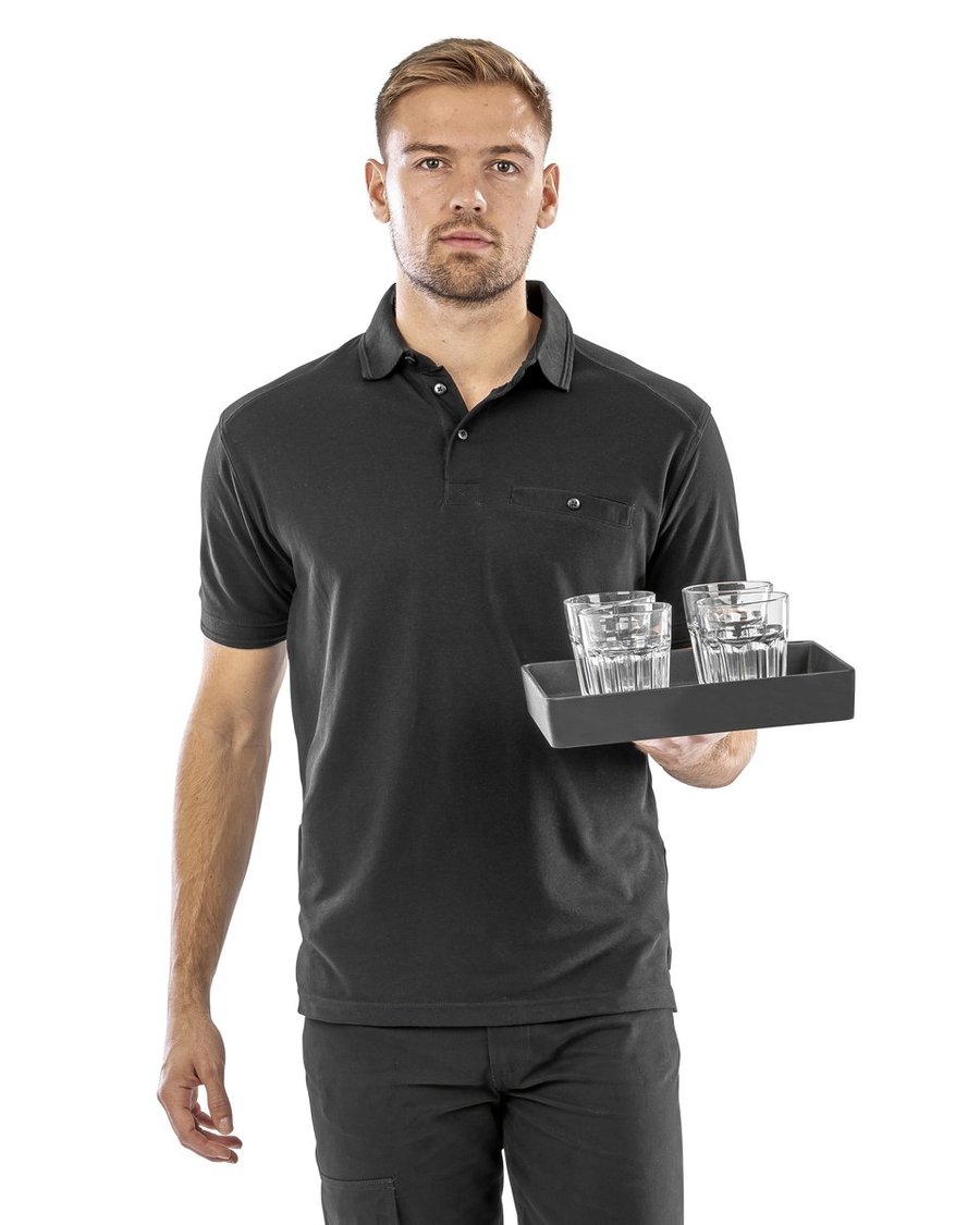 Result Work-Guard Apex Pocket Polo Shirt mit Brusttasche, Black XS, RT312