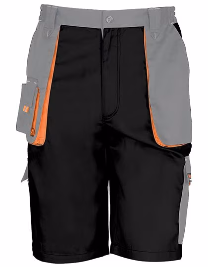 Result Work-Guard Lite Shorts mit Cargo-Taschen und Wasserabweisend, Black/Grey M, RT319