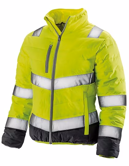 Result Safe-Guard Soft Padded Sicherheitsjacke, tailliert für Damen, Fluorescent Yellow/Grey L, RT325F