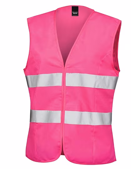 Result Safe-Guard Safety Vest with Reflective Stripes for Women, Fluorescent Yellow S, RT334F