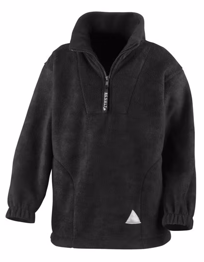 Result Junior Fleecepullover mit Viertelreißverschluss, Black S (6-8), RT33J