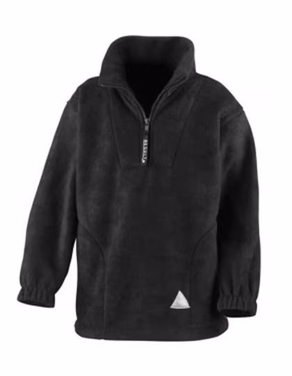 Result Fleecepullover für Kinder mit ¼-Reißverschluss, Black L (10-12), RT33Y