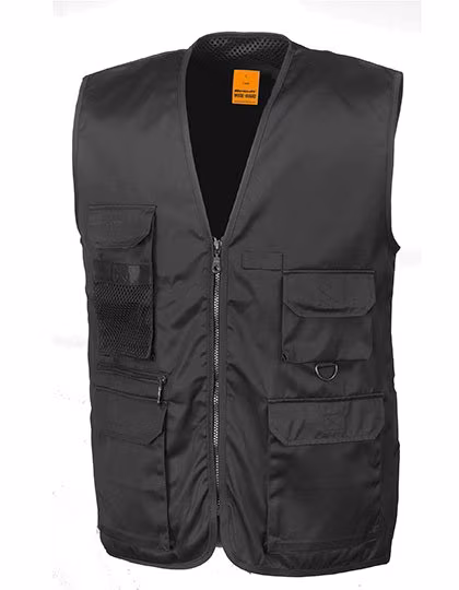 Result Work-Guard Gilet Safari avec nombreuses poches, Black S, RT45
