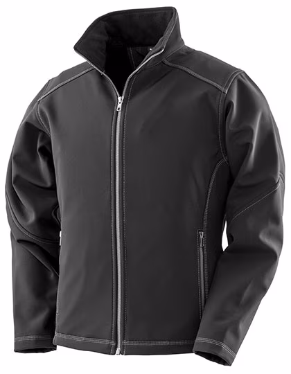 Result Work-Guard Softshell Jacket with Stand-Up Collar for Women, Black XS, RT455F