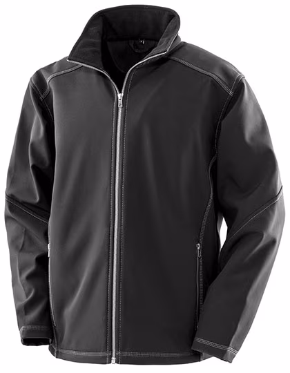 Result Work-Guard Treble Stitch Softshell Jacke für Herren, Black S, RT455M