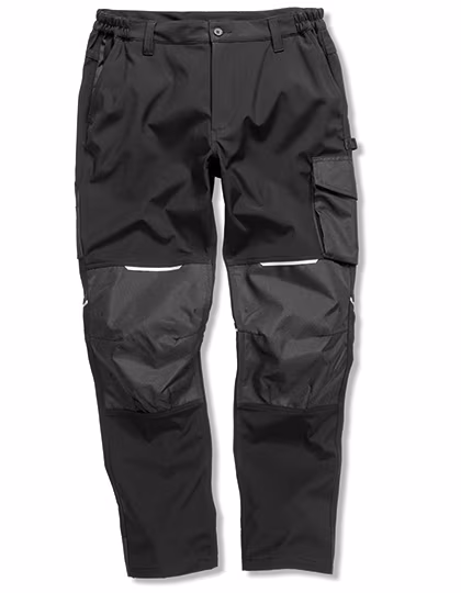 Result Work-Guard Slim Fit Softshell Work Trousers with Reinforcements, Black S, RT473