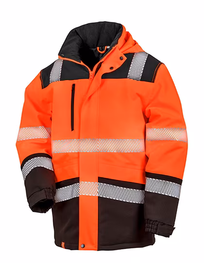 Result Safe-Guard Veste de sécurité softshell imperméable imprimable, Fluorescent Yellow/Black 4XL, RT475