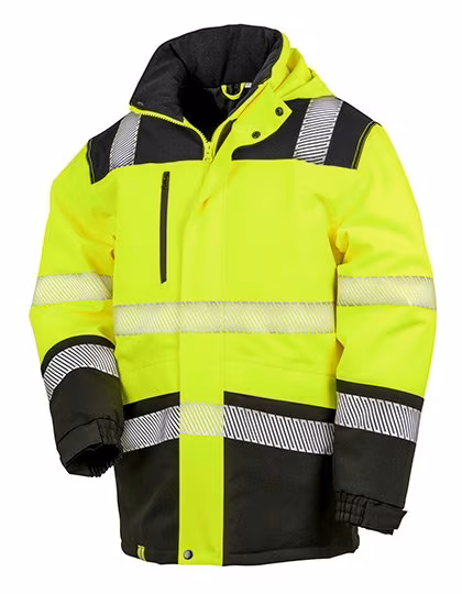 Result Safe-Guard Bedruckbare wasserdichte Softshell-Sicherheitsjacke, Fluorescent Yellow/Black L, RT475