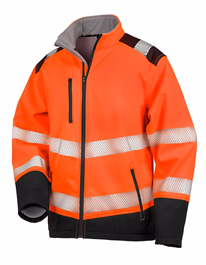 Result Safe-Guard Printable Ripstop Safety Softshell Jacket, Fluorescent Yellow/Black S, RT476