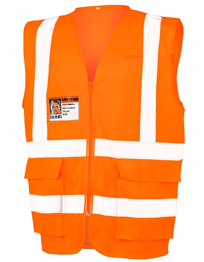 Result Safe-Guard Atmungsaktive Sicherheitsweste mit Reflektoren, Fluorescent Orange M, RT479