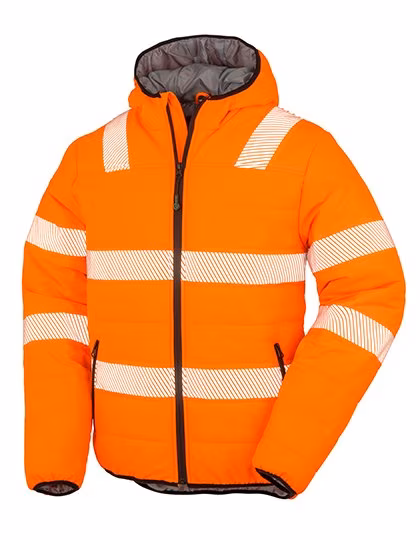 Result Genuine Recycled Recycelte Wattierte Sicherheitsjacke Orange, Fluorescent Yellow 3XL, RT500