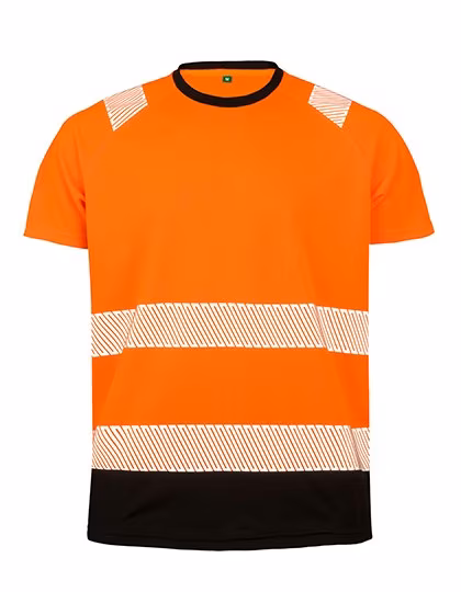 Result Genuine Recycled Recyceltes Sicherheits-T-Shirt mit Reflektoren, Fluorescent Yellow/Black L/XL, RT502