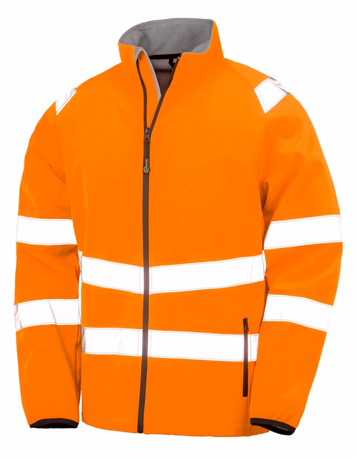 Result Genuine Recycled Recycled Printable Safety Softshell Jacket, Fluorescent Orange/Black M, RT505