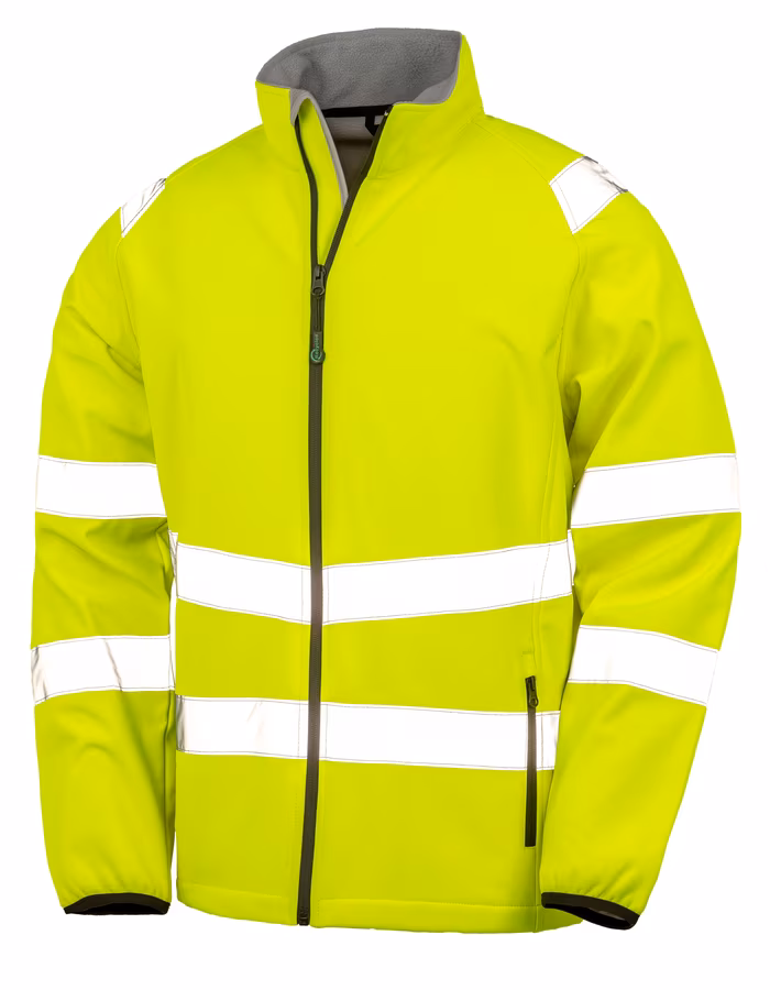 Result Genuine Recycled Recycled Printable Sicherheits-Softshell-Jacke, Fluorescent Yellow/Black L, RT505