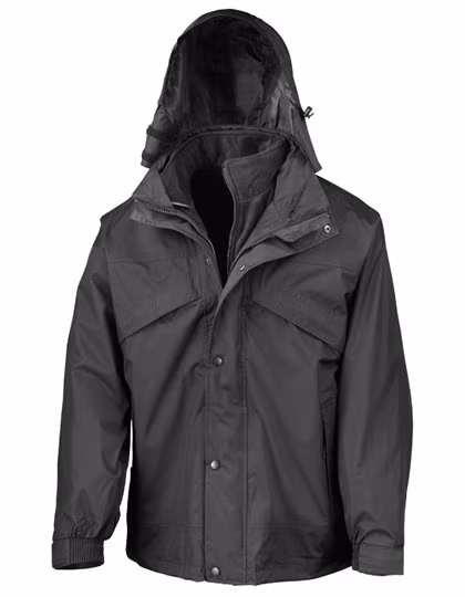 Result 3-in-1 Zip & Clip Jacket Fleece, Black XXL, RT68