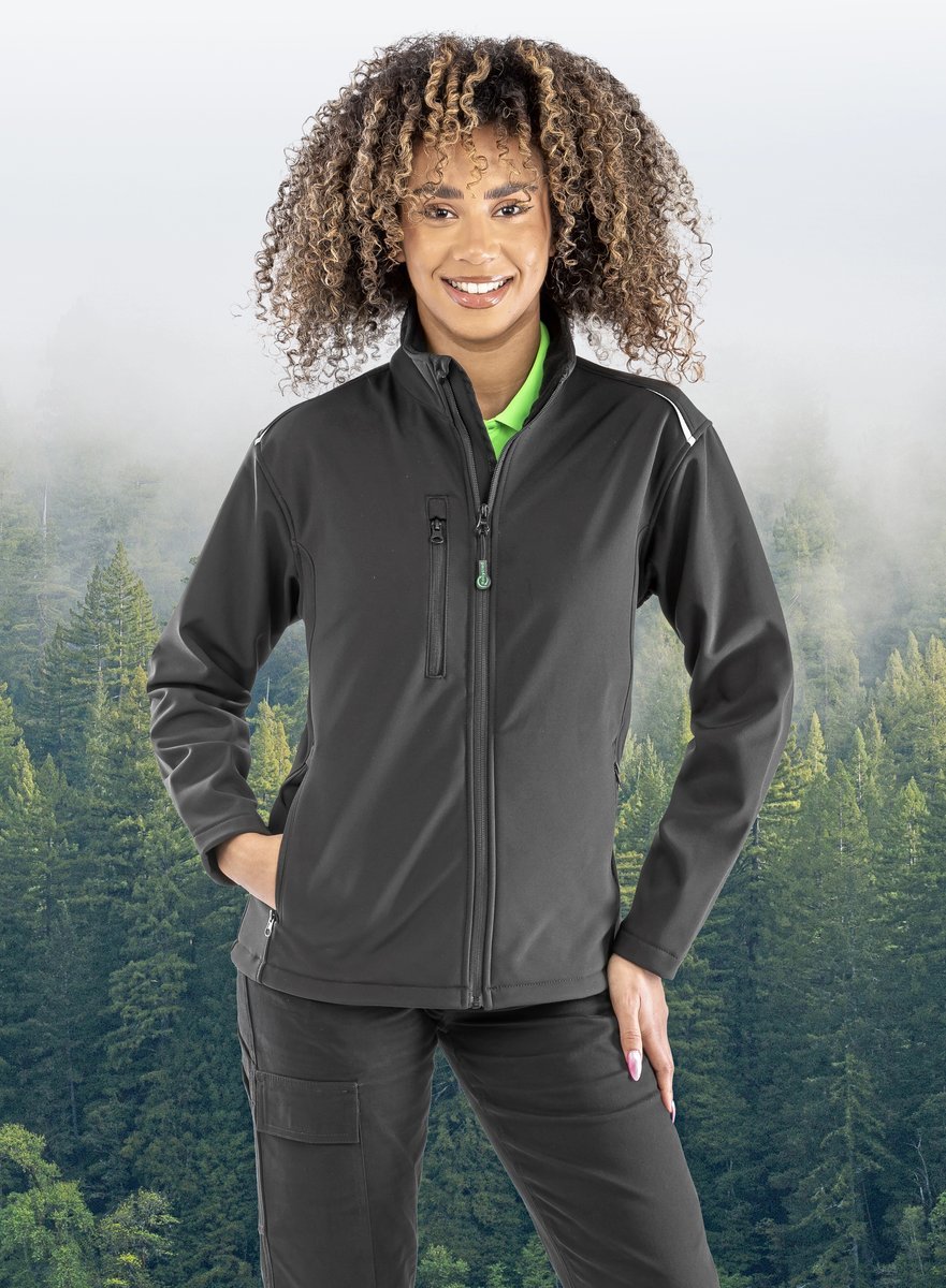 Result Genuine Recycled Softshell Jacke aus Recyclingmaterial für Damen, Black XS, RT900F